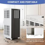 Portable Air Conditioners, 8,000 BTU Air Conditioner with Built-in Dehumidifier Function, Fan Mode, Remote Control, Up to 350 Sq. Ft., Black