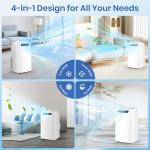 14000 BTU Portable Air Conditioners for Room Cooling up to 700 Sq. Ft, 3-IN-1 Quiet Portable AC Unit with Dehumidifier Fan, Remote Control, Smart Sleep Mode, 24H Timer, Windows Kit Included