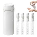 4 in 1 Travel Dispenser Bottle,Leak Proof Refillable Silicone Squeeze Containers with Locks, Transparent Portable 4 in 1 Travel Dispenser for Shampoo, Conditioner, Compact for Air Travel (Gray)