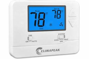 Climapeak Non-Programmable Thermostat (Batteries Included) for Home 1 Heat/1 Cool Conventional Single-Stage Systems Blue Backlight (DIY Friendly)