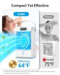 Portable Air Conditioners Fan,AI Portable AC Unit With 1500ML Water Tank,4-IN-1 Evaporative Air Cooler with Remote Control 7 Color Light Personal Mini Air Conditioner Portable for Room Office (White)