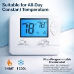 Climapeak Non-Programmable Thermostat (Batteries Included) for Home 1 Heat/1 Cool Conventional Single-Stage Systems Blue Backlight (DIY Friendly)