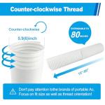 Portable Air Conditioner Hose 5.9 Inch Diameter, Portable AC Hose Exhaust Vent With Anti-Clockwise Thread Length up to 80 Inches