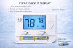Climapeak Non-Programmable Thermostat (Batteries Included) for Home 1 Heat/1 Cool Conventional Single-Stage Systems Blue Backlight (DIY Friendly)
