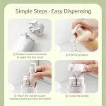 4 in 1 Travel Dispenser Bottle,Leak Proof Refillable Silicone Squeeze Containers with Locks, Transparent Portable 4 in 1 Travel Dispenser for Shampoo, Conditioner, Compact for Air Travel (Gray)