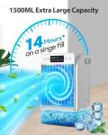 Portable Air Conditioners Fan,AI Portable AC Unit With 1500ML Water Tank,4-IN-1 Evaporative Air Cooler with Remote Control 7 Color Light Personal Mini Air Conditioner Portable for Room Office (White)