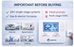 Climapeak Non-Programmable Thermostat (Batteries Included) for Home 1 Heat/1 Cool Conventional Single-Stage Systems Blue Backlight (DIY Friendly)