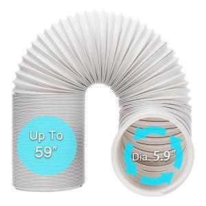 BEWAVE Portable Air Conditioner Hose, Portable Exhaust Vent Hose with 5.9 Inch Diameter, Universal Replacement AC Vent Hose Length up to 59"