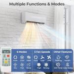 28K 3 Zone Mini Split Air Conditioner and Heater, 20 SEER2 208-230V 9000 + 9000 + 12000 BTU Wifi Mini Split AC/Heating System Multi Zone, Ductless, Wall Unit, with Installation Kits