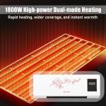 2 In1 Mini Wall Mounted Air Conditioner Fan, Portable Cooling And Heating Air Conditioners Heating System for Bathroom Office Bedroom RV, Ac and Heater Combo Unit(White)