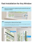 DREO Adjustable Portable Air Conditioner Window Vent Kit for Dual Hose with 5.9 Inch Exhaust Duct, Upgraded Seamless Window Panel Kit for Sliding Windows, Doors, Compatible with AC318S & AC319S