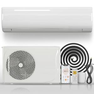 Muhub 12000BTU Mini Split System Air Conditioner with Heat Pump, 115V Energy Saving AC/Heating System with Inverter, 20SEER Split Air Conditioner with Alexa, Remote Control & Installation Kit.