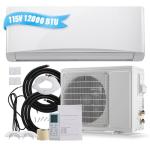 TACOOL 12000 BTU Mini Split Heater/Air Conditioner with Heat Pump 17 SEER2 115V Split AC Unit, Max Coverage Area Up to 750 Sq. Ft, Remote Control, Multiple Modes White