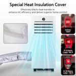 10,000 BTU Portable Air Conditioner for Rooms up to 450 Sq.Ft, 4-in-1 Cooling/Dry/Fan/Sleep Mode, Remote Control, High Low Speed, Window Kit Included, White