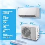 TACOOL 12000 BTU Mini Split Heater/Air Conditioner with Heat Pump 17 SEER2 115V Split AC Unit, Max Coverage Area Up to 750 Sq. Ft, Remote Control, Multiple Modes White