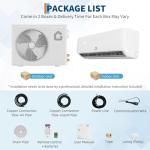12,000 BTU Mini Split Air Conditioner and Heater, 19 SEER, 208-230V, Inverter AC & Heat Pump with Timer and Sleep Mode, Cools and Heats Rooms up to 750 Sq Ft, Ideal for Bedroom, Living Room, Office
