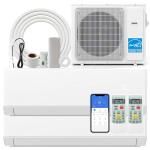 SIMOE 36,000 BTU, Installation Kit, Dual 2 Zone Mini Split Air Conditioner, Wifi-Enabled 23 SEER2 9K BTU+ 12K BTU, Ductless Wall Mounted Inverter, 208-230V, Multi Zones Heat Pump Full Set