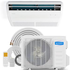 ROVSUN 22200 BTU Floor Ceiling Mounted Air Conditioner with Inverter & Remote Control, 23 SEER2 Ductless Mini Split AC/Heating System with Pre-Charged Condenser, Heat Pump & Installation Kit, 230V
