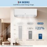 GarveeTech 18K Dual 2 Zone Mini Split Air Conditioner,24 SEER2 12000 BTU+ 12000 BTU Wifi Enabled Multi Zone Ductless, 208-230V Cools Up to 1500 Sq.Ft Multi Zone Ductless Pre-Charged Heat Pump