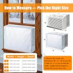 Babeezy Insulated Indoor Air Conditioner Cover with Side Pockets — Blocks Cold Drafts & Reduces Heat Loss | Waterproof, Machine Washable AC Unit Cover with Storage Bag (L: 25*18*3.5inch)