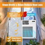 Babeezy Insulated Indoor Air Conditioner Cover with Side Pockets — Blocks Cold Drafts & Reduces Heat Loss | Waterproof, Machine Washable AC Unit Cover with Storage Bag (L: 25*18*3.5inch)