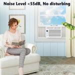 Electactic Window Air Conditioner 6,000 BTU, Window Type AC Unit with Cooling, Dry Mode, 4 Fan Speeds, 24-H Timer, Sleep Mode, Cooling for 250sq.ft Bedroom, Living Room, Office