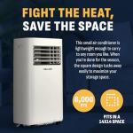 Newair 8,000 BTU Portable Air Conditioner for Bedrooms & Small Rooms | Compact Portable AC Unit for Room with Self-Evaporative Cooling, Dehumidifier & Remote Control | White