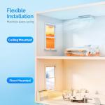 ROVSUN 22200 BTU Smart WIFI Floor Ceiling Mini Split AC/Heating System with Inverter & APP Control, 23 SEER2 Ductless Air Conditioner with Pre-Charged Condenser, Heat Pump & Installation Kit, 230V