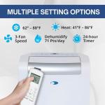 Whynter ARC-148MHP 14,000 BTU Portable Air Conditioner and 10,000 BTU Portable Air Heater with Dehumidifier and Fan for 500 Square Foot Rooms, White