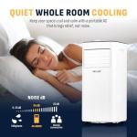 Newair 8,000 BTU Portable Air Conditioner for Bedrooms & Small Rooms | Compact Portable AC Unit for Room with Self-Evaporative Cooling, Dehumidifier & Remote Control | White