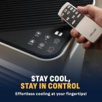 Newair 8,000 BTU Portable Air Conditioner for Bedrooms & Small Rooms | Compact Portable AC Unit for Room with Self-Evaporative Cooling, Dehumidifier & Remote Control | White