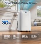 KOVIET 12000 BTU Portable Air Conditioners, 6-IN-1 Wi-Fi Smart AC Unit with APP & Voice & Remote Control, Auto-Evaporation, Quiet Cooling, 24H Timer, Dehumidifier, Fan, Window Kit Included, White
