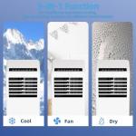 8000 BTU Portable Air Conditioner, Quiet AC Unit for Bedroom w/Remote Control & 24H Timer, 3 in-1 Air Conditioner with Fan & Dehumidifier, Ideal Portable AC for Room up to 350 sq.ft.(15x20 ft²)