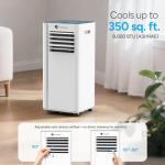 DR.PREPARE 8,000 BTU Portable Air Conditioner with WiFi, 4-in-1 Portable AC Unit, Remote Control, Fast Cooling, 24H Timers with Fan & Dehumidifier, Window kit, Cools Up to 350 sq. ft for Rooms