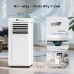 DR.PREPARE 8,000 BTU Portable Air Conditioner with WiFi, 4-in-1 Portable AC Unit, Remote Control, Fast Cooling, 24H Timers with Fan & Dehumidifier, Window kit, Cools Up to 350 sq. ft for Rooms