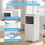 8000 BTU Portable Air Conditioner, 4-In-1 Portable AC Unit with Cooling, Dehumidifier, Fan, Stand AC Units for Room Cooling Up to 350sq.Ft, Sleep Mode, Black Cover