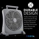 O2COOL Treva 10-inch Rechargeable Portable Fan
