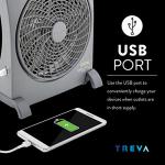 O2COOL Treva 10-inch Rechargeable Portable Fan