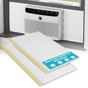 Chiligent Window AC Side Panels, 21" H × 19.25" W Extra Wide Side Panel for Window AC Unit, Good Sealing Replacement Kit for Air Conditioner Window Screen, Suitable for 5,000-22,000 btu, 2 Pack, White
