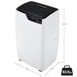 12000 BTU Portable Air Conditioner, Cools Rooms Up to 550 Sq.Ft, 3-in-1 Function with Cooling, 3 Fan Speeds & Remote Control, 24h Timer for Customized Use, Ultra-Quiet Operation, Sleek White and Black