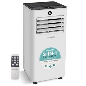 SereneLife 8000 BTU Portable Air Conditioner, Small AC Unit with Dehumidifier and Fan, Mini AC Unit with 350 Sq. Ft. Coverage, Timer Settings Up to 24 Hours and Window Mount Kit for Room