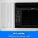 MIDEA 6K (6,000) BTU Window Air Conditioner w/ComfortSense Remote, 250 sq ft, 3 Cooling modes and 3 fan speeds - MAW06R1WBL-T