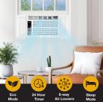 Whirlpool 10,000 BTU Window Air Conditioner with Dehumidifier, 115V, Window AC for Rooms up to 450 Sq. Ft., Living Room, Bedroom, or Kitchen, with Remote Control, Digital Display, and 24H-Timer, White