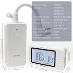 DIGITEN Wireless Thermostat Outlet Temperature Controlled Outlet with Power Cord for Heating and Cooling, Remote Control Plug in Thermostat 1800w for Space Heater, Fan, AC