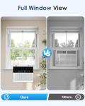 Esright 12,000 BTU Window Air Conditioner, U-Shaped AC Unit, Ultra Quiet (38 dB), Cools up to 350 Sq. Ft., Full Window View, Easy Installation, Energy Efficient, Remote Control, White