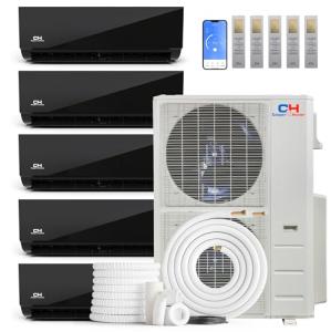 Cooper & Hunter 36,000 BTU 230V 4-Zone Ductless Mini Split Air Conditioner & Heat Pump – 9K+9K+9K+9K Black Wall Mounts Midnight Edition – 24 SEER2 Inverter – Includes 25FT Installation Kits