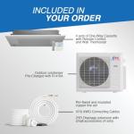 Cooper & Hunter 55,000 BTU 3-Zone Ductless Mini Split Air Conditioner & Heat Pump – 18K+18K+18K 1-Way Ceiling Cassette Air Handlers – 21.3 SEER2 – 25FT Installation Kits – 230V