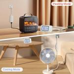 DIGITEN Wireless Thermostat Outlet Temperature Controlled Outlet with Power Cord for Heating and Cooling, Remote Control Plug in Thermostat 1800w for Space Heater, Fan, AC