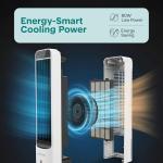 SereneLife Evaporative Air Cooler Tower with Remote, 5L Tank, 4 Ice Boxes, 3 Speeds, Quiet Standing Cooler with Oscillation for Home, Office or Bedroom, Portable & Energy Efficient, 10” x 13” x 39”