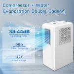 Portable Air Conditioner, 3-in-1 Portable Air Cooler for Personal Space - Fan, Humidifier, and Cools for 110 Sq Ft, with Remote, for Bedroom Home Office Garage